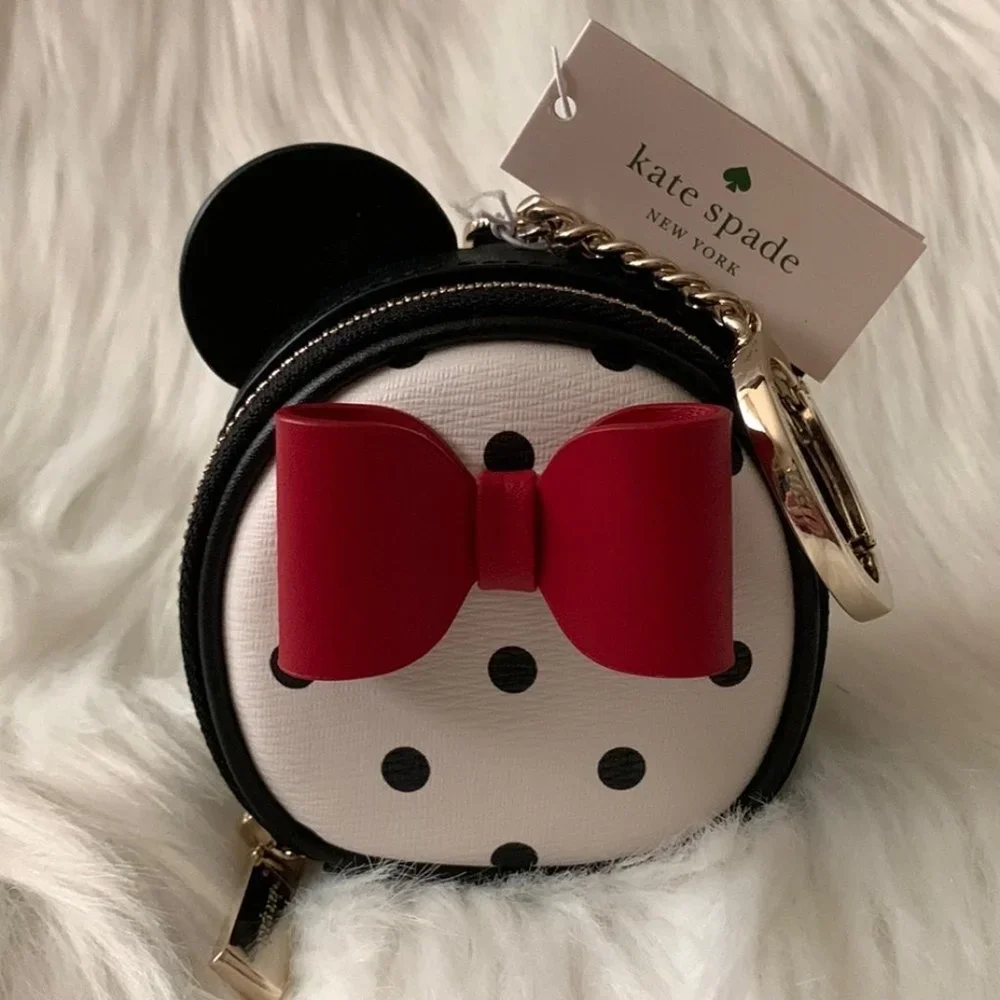 KATE SPADE x DISNEY Minnie Mouse Coin Purse Key Ring - Picture 1 of 4